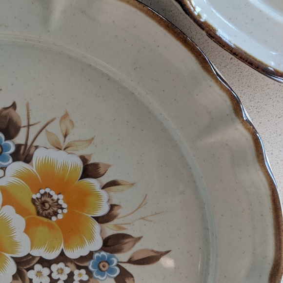 Vintage 1970s Spring floral pattern dinner plate - Picture 3 of 5